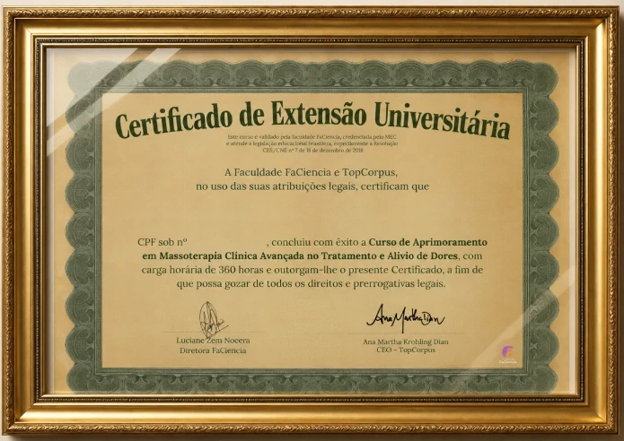 Certificado de extensão universitária emitido pela Faciência