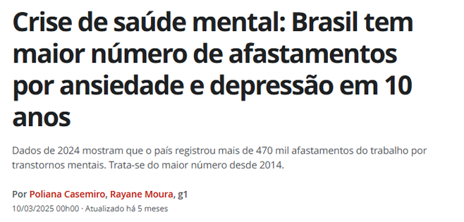 Manchete sobre a busca por tratamentos de dor